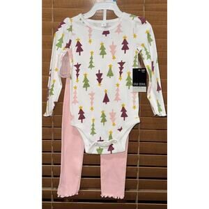 Okie Dokie 2 Piece Christmas Outfit Girls Size 24 Months MSRP $18